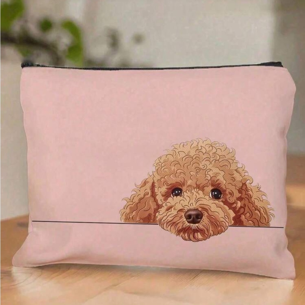 🐶NEW Cute Dog Print Pink Pouch/Cosmetic Bag🐶